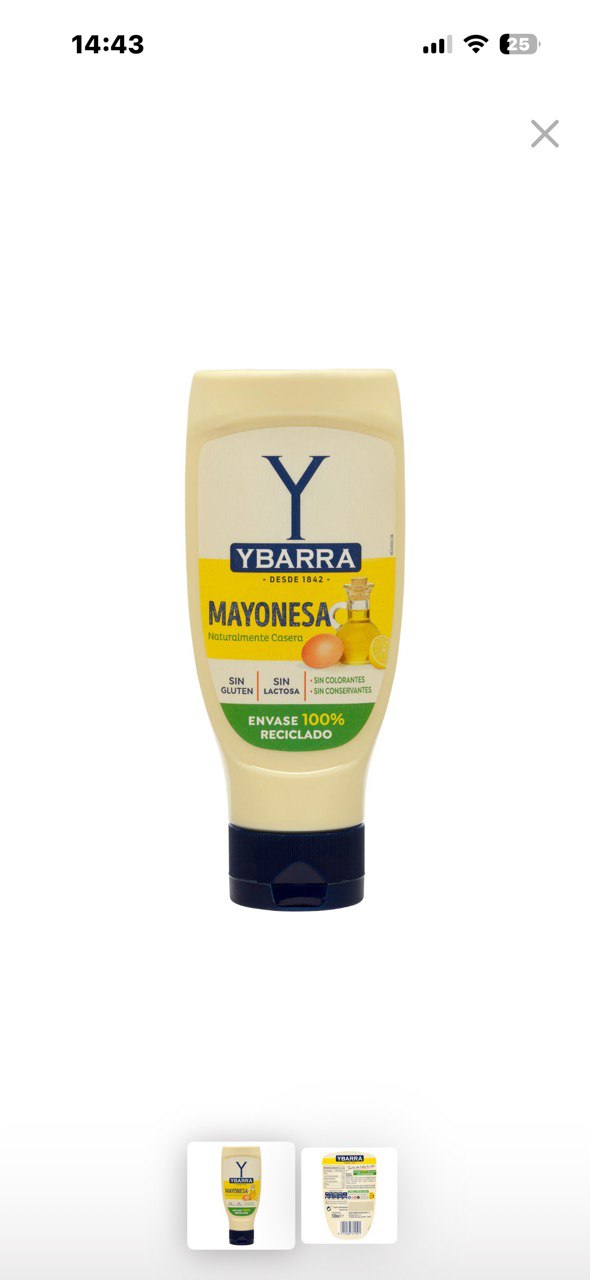 Mayonesa Ybarra bote
