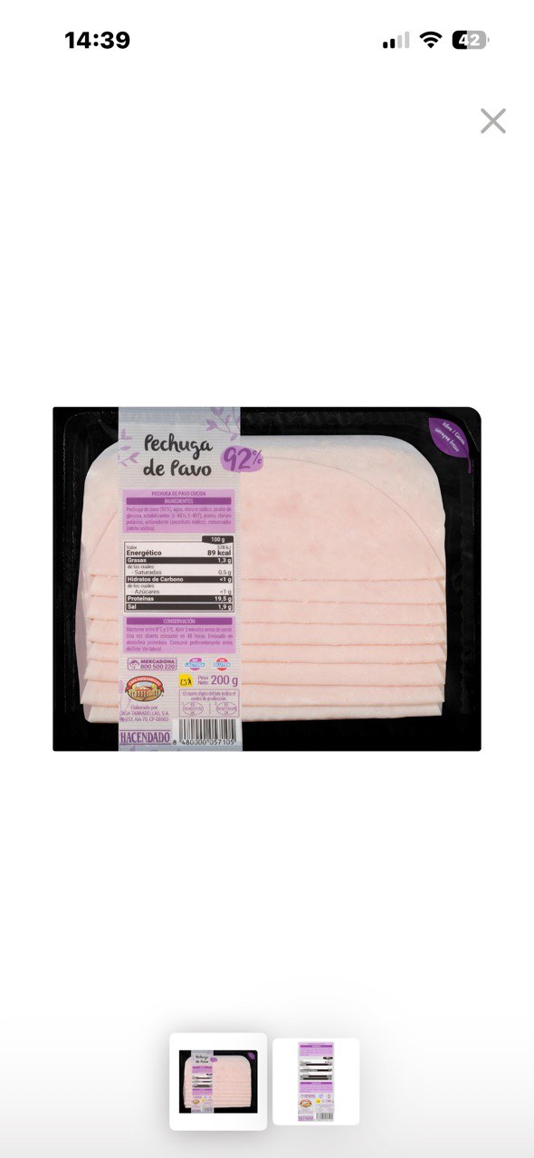 Pechuga de pavo 92%